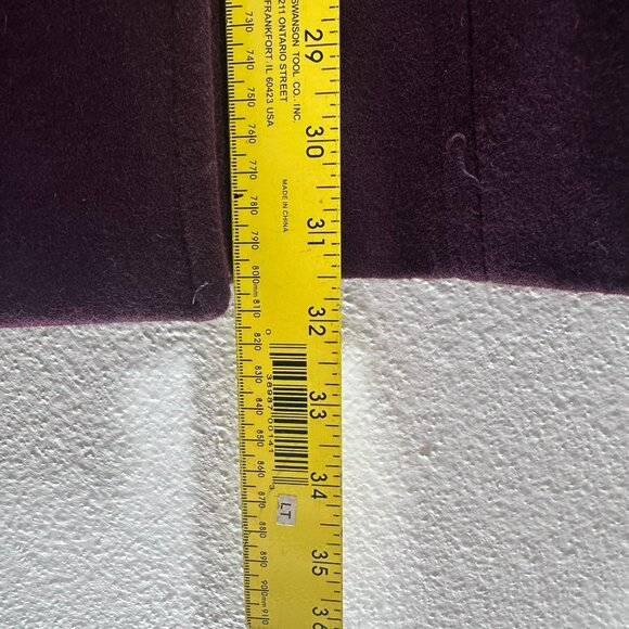 Anne Klein Double Breasted Wool Blend Coat Plum Womens Size Small - Picture 10 of 10